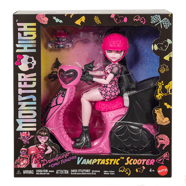 Boneca Monster High Draculaura Com Scooter JDR61 Mattel