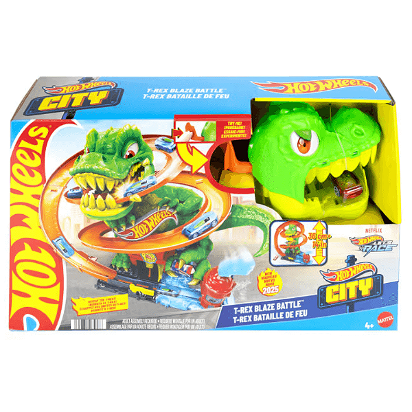 Pista Hot Wheels City Nemesis T-Rex + Quartel De Bombeiro JBM73 Mattel