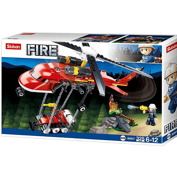 Blocos De Montar Cubic Helicóptero De Combate Incêndio 325 Peças BR2307 Multilaser