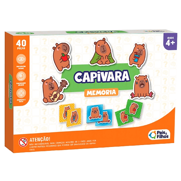 Jogo Da Memória Capivara 40 Peças 793121 Pais E Filhos
