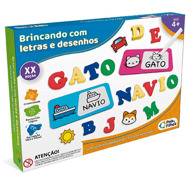 Jogo Brincando Com Letras E Desenhos 112 Peças 792956 Pais E Filhos