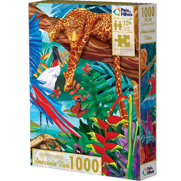 Quebra Cabeça Amazônia Viva 1000 Peças 792531 Pais E Filhos
