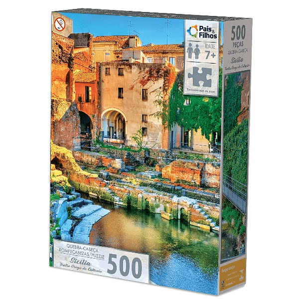 Quebra Cabeça Sicília Teatro Grego De Catânia 500 Peças Pais E Filhos