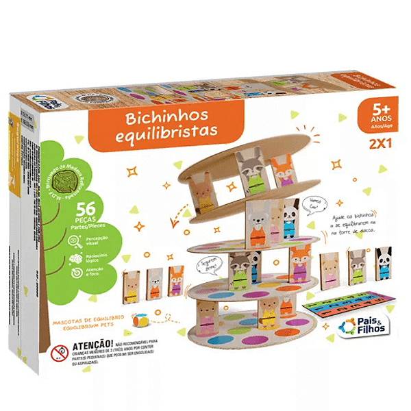 Jogo Bichinhos Equilibristas 56 Peças 791707 Pais E Filhos