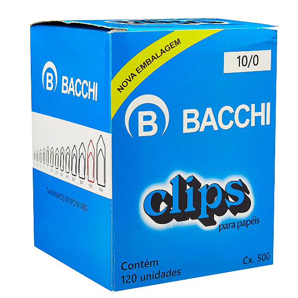 Clips Galvanizado 10/0 Com 120 Unidades Bacchi