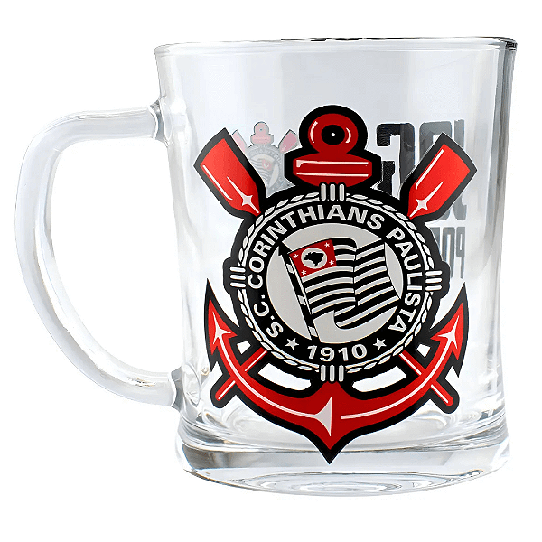 Caneca De Vidro Corinthians 650ml XC3034A3-1 Mileno