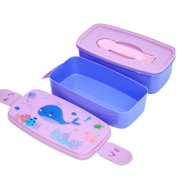 Marmita Lancheira Infantil 2 Andares Baleia MAR25033-B Unik