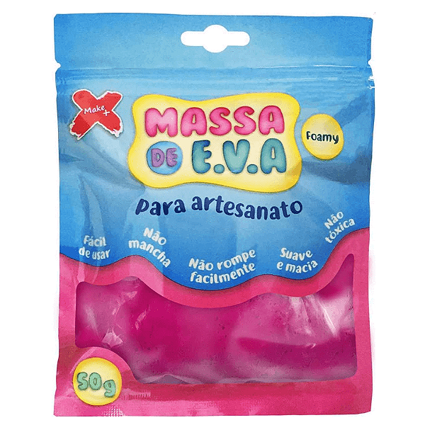 Massa De Eva Para Artesanato 50g Rosa 13.008 Make+