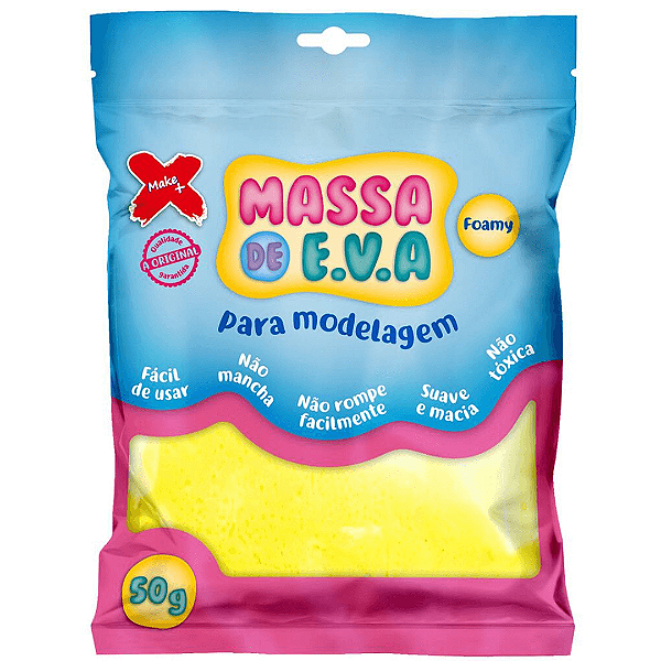 Massa De Eva Para Artesanato 50g Amarelo 13.000 Make+