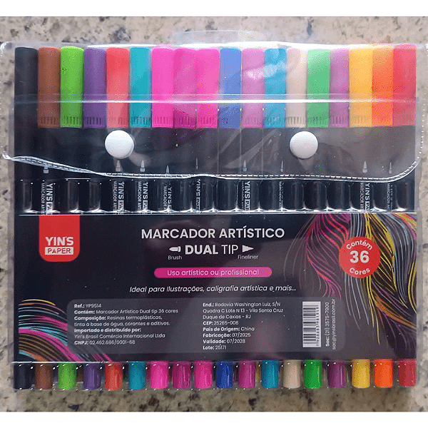 Marcador Artistico Dual Tip 36 Cores YP9514 Yins Paper