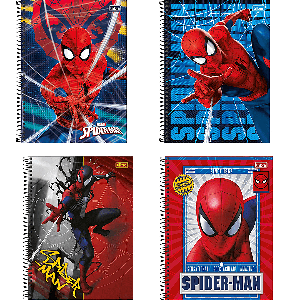 Caderno Espiral Capa Dura Pequeno Spider Man 80 Folhas Tilibra