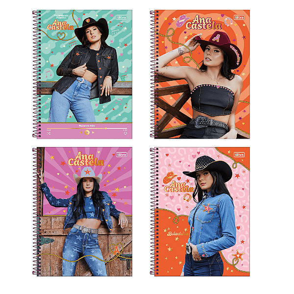 Caderno Espiral Capa Dura Pequeno Ana Castela 80 Folhas Tilibra