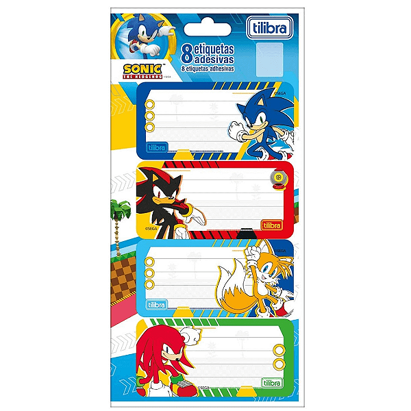 Etiqueta Adesiva De Identificação Sonic Com 8 Unidades Tilibra
