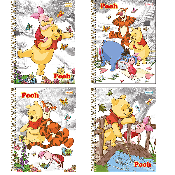 Caderno Espiral Capa Dura Connect Pooh Core 80 Folhas Tilibra
