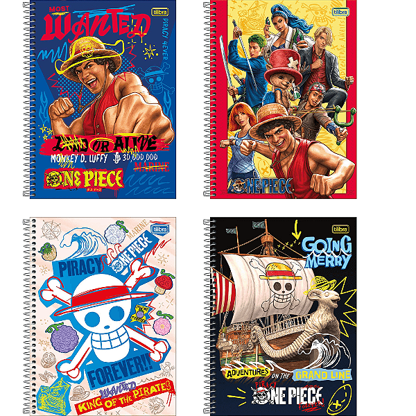 Caderno Espiral Capa Dura Connect One Piece Netflix 80 Folhas Tilibra