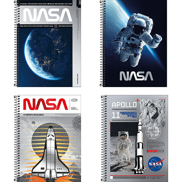 Caderno Espiral Capa Dura Nasa 80 Folhas Tilibra