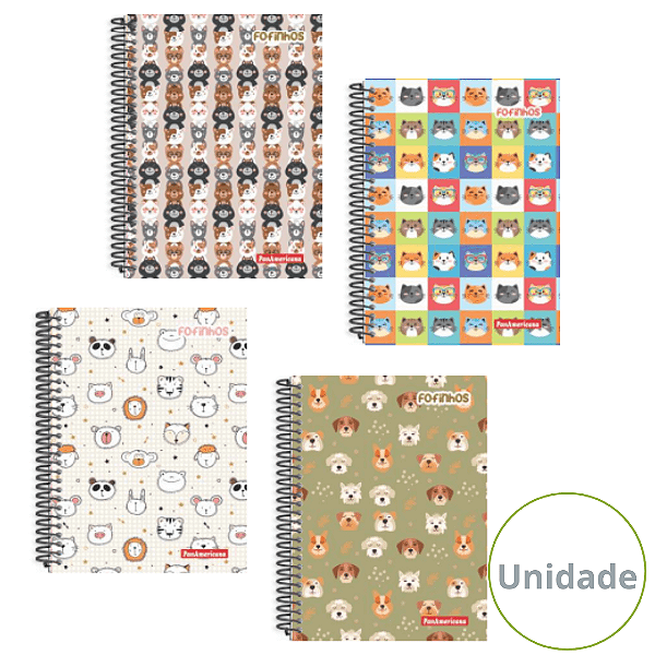 Caderno Espiral Capa Dura Pequeno Fofinhos 96 Folhas Panamericana