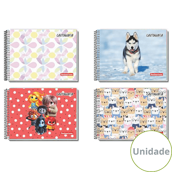 Caderno De Desenho Espiral Capa Dura Feminino 60 Folhas Panamericana