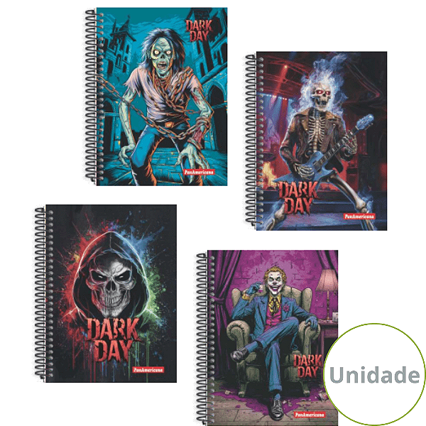 Caderno Espiral Capa Dura Dark Day 160 Folhas Panamericana