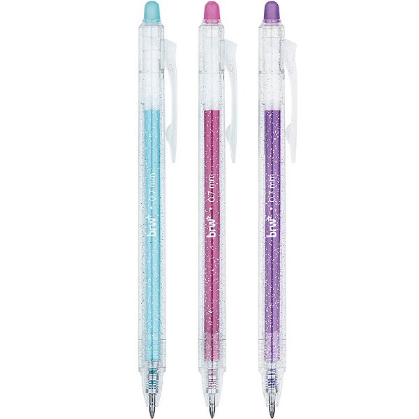Caneta Esferográfica Gel Apagável Glitter 0.7mm CA0203 Brw