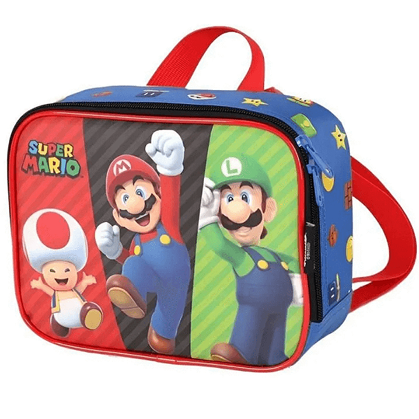 Lancheira Térmica Mario Bros Azul LA42533MO-AZ Luxcel