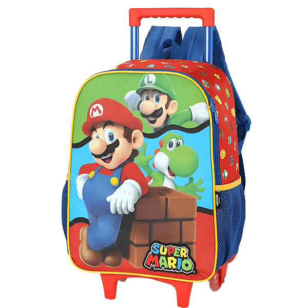 Mochila De Rodinhas Mario Bros Vermelha IC42532MO-VM Luxcel