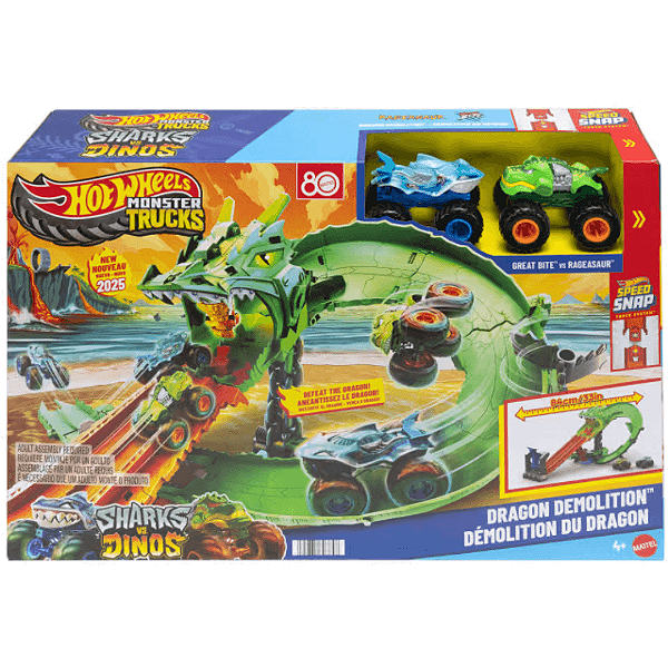 Pista Hot Wheels Monster Trucks Destruição Do Dragão JFR06 Mattel