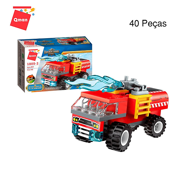 Bloco Para Montar Super Caminhão Bombeiro 1805 Keepplay