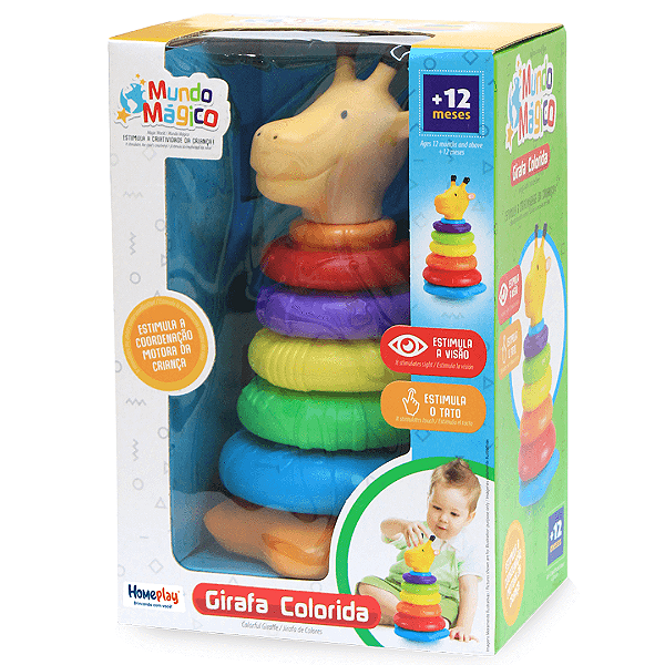 Girafa Colorida Argolas 6450 Homeplay