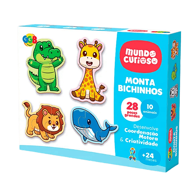 Quebra Cabeça Monta Bichinhos 28 peças 1112 GGB