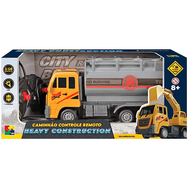 Caminhão De Controle Remoto Recarregável Tanque Heavy Construction HC-338 Cks