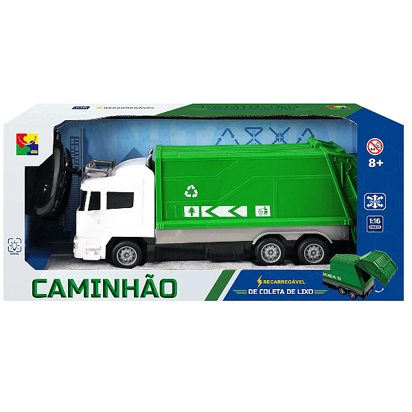 Caminhão De Controle Remoto Recarregável Coleta De Lixo GARB-1 Cks