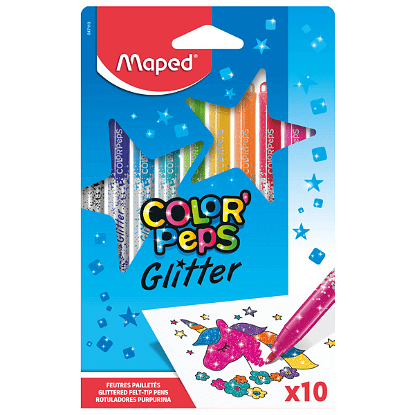 Caneta Hidrografica Glitter Color Peps 10 Cores Maped