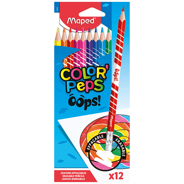 Lápis De Cor  Apagável Color Peps Oops 12 Cores Maped