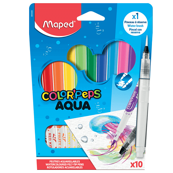 Caneta Hidrografica Aquarelável Color Peps 10 Cores Maped