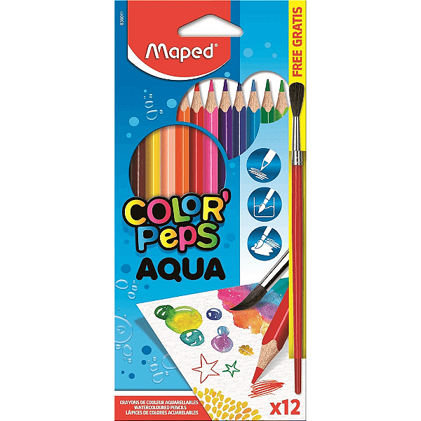 Lápis De Cor Aquarelável Color Peps 12 Cores Maped