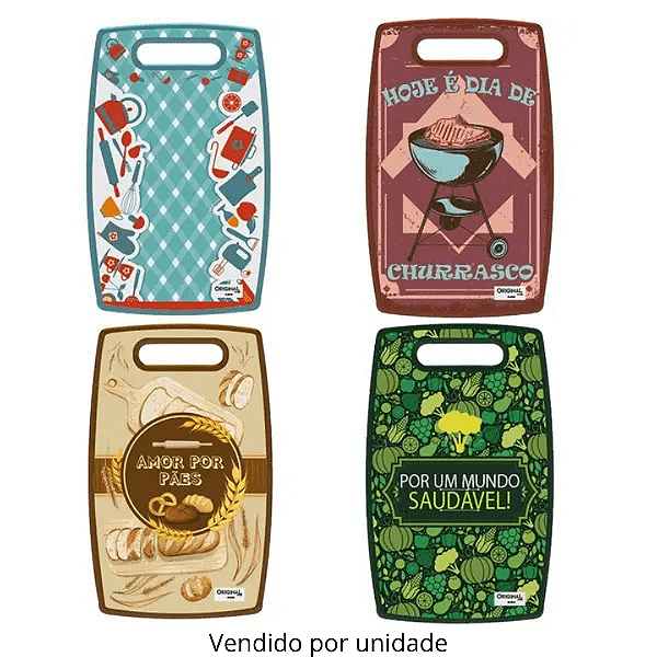 Tabua De Corte Plástico Decorada 37cm 6698 Catuaí