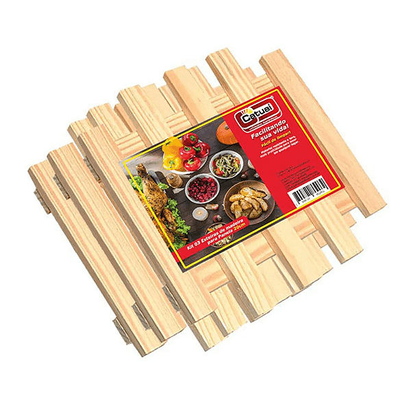 Descanso De Panela Esteira De Madeira Com 3 Peças 6045 Catuaí