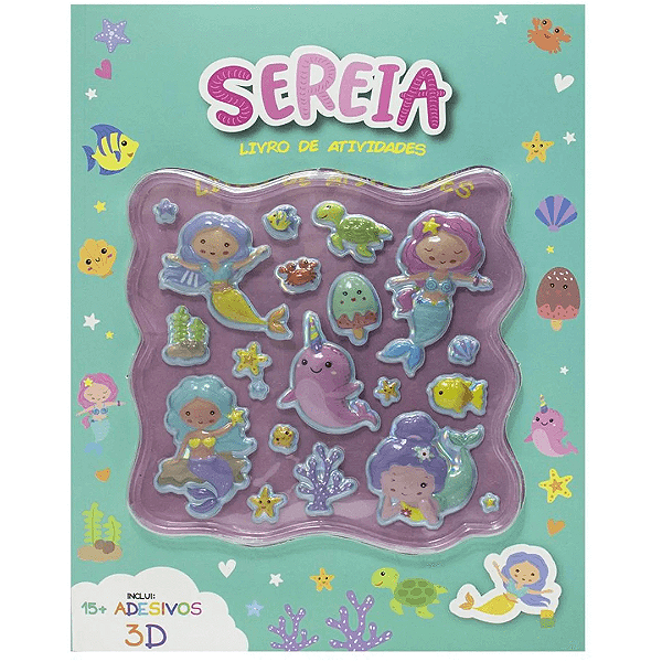 Livro De Atividades Sereias Com Adesivos 3D Brasileitura