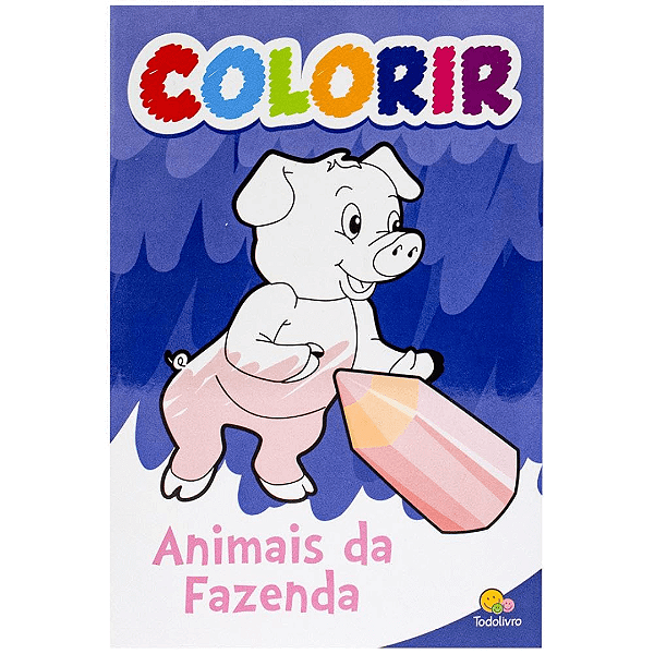 Livro Para Colorir:  Animais Da Fazenda Todo Livro