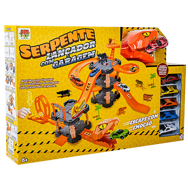 Pista Serpente Lançador Com Garagem DMT6943 Dm Toys