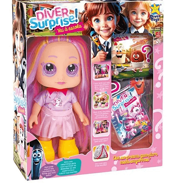 Boneca Diver Surprise Vai A Escola 8324 Diver Toys