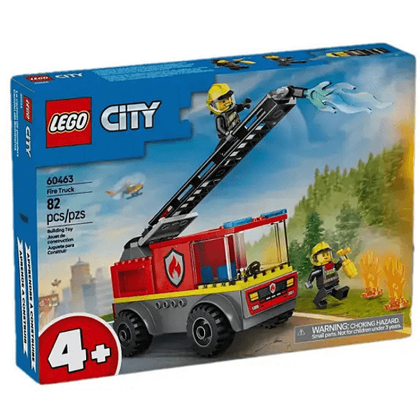 Lego City Caminhão Dos Bombeiros Com Escada De Combate Ao Fogo 82 Peças 60463