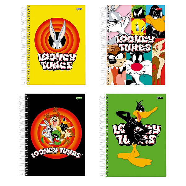 Caderno Espiral Capa Dura Looney Tunes 80 Folhas Jandaia