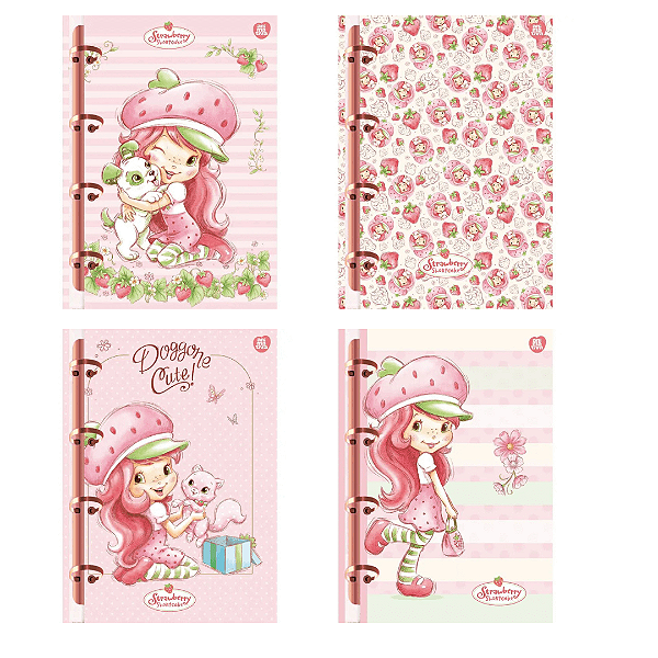 Caderno Argolado Colegial Moranguinho 160 Folhas Animativa