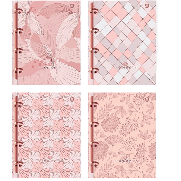Caderno Argolado Colegial Rosa Rose 160 Folhas Animativa