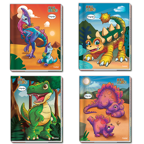 Caderno Brochura Caligrafia Capa Dura Super Dino 40 Folhas Credeal