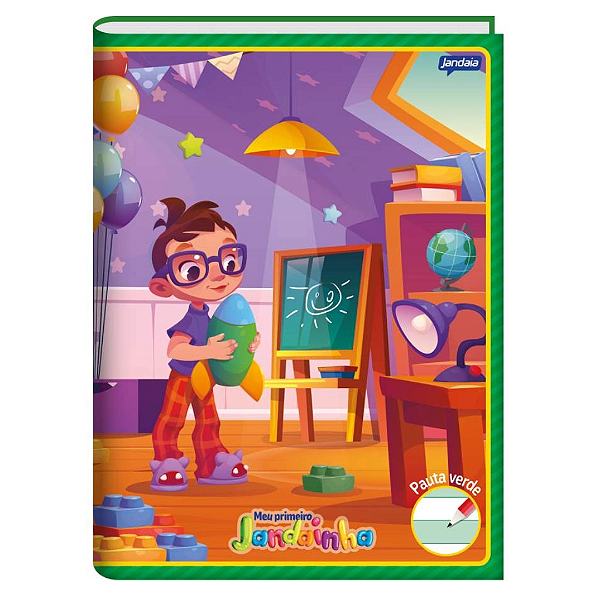 Caderno Brochura Capa Dura Pauta Verde 40 Folhas Jandaia