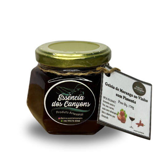 Geleia de Morango ao vinho com pimenta 170g