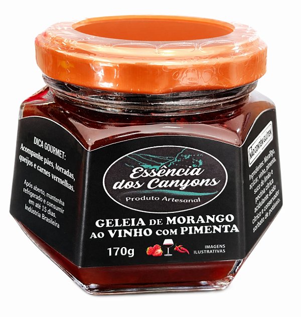 Geleia de Morango ao vinho com pimenta 170g
